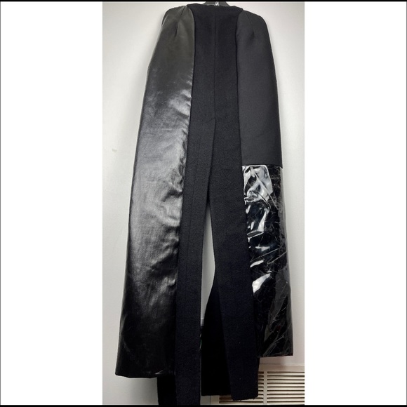 RARE Rick Owens Runway 2017 Wool Cape Zip Coat - Picture 4 of 16